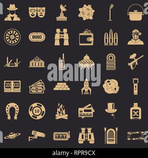 Giochi attivi set di icone, stile semplice Illustrazione Vettoriale