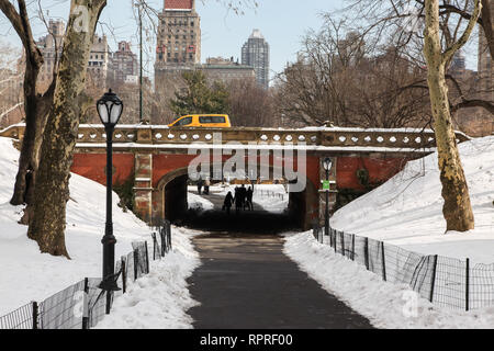 NEW YORK, NY - 18 febbraio: giornata invernale nel Central Park di New York City , USA il 18 febbraio 2015 Foto Stock