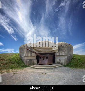 La Seconda Guerra Mondiale la pistola batteria di Longues-sur-Mer Foto Stock