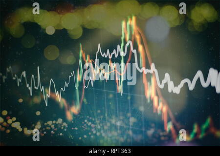 Affari finanziari o di mercato azionario sfondo. Grafico di business sul mercato azionario financial exchange Foto Stock