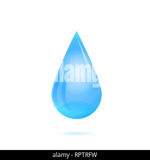 Goccia di acqua isolati su sfondo bianco. Illustrazione Vettoriale. Illustrazione Vettoriale