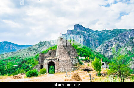 Il monastero di Akhtala nella fortezza Prnjak Akhtala nella gola del fiume Debed nella regione di Lori, Armenia Foto Stock