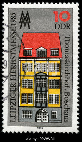 Con timbro postale timbro dalla Germania Est (DDR) in Leipzig Fiera Autunnale serie rilasciato nel 1985 Foto Stock