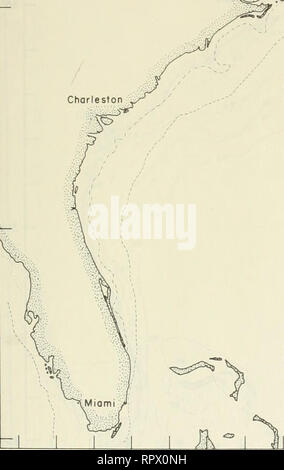 . Airborne termometro a radiazione di misurazioni da Cape Cod, Massachusetts a Miami Florida, luglio 1970-giugno 1976. Temperatura dell'oceano -- Costa Atlantica (brevetto statunitense n. S. ). Le isoterme di superficie-"C Baltimore. Si prega di notare che queste immagini vengono estratte dalla pagina sottoposta a scansione di immagini che possono essere state migliorate digitalmente per la leggibilità - Colorazione e aspetto di queste illustrazioni potrebbero non perfettamente assomigliano al lavoro originale. Deaver, J. W; Reed, J. C. Washington, D. C. : United States Coast Guard, unità oceanografica Foto Stock