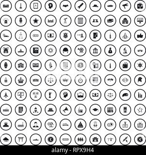 Governo 100 set di icone, stile semplice Illustrazione Vettoriale