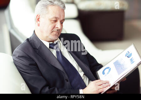 Project Manager studi i dati finanziari.la concezione di business Foto Stock