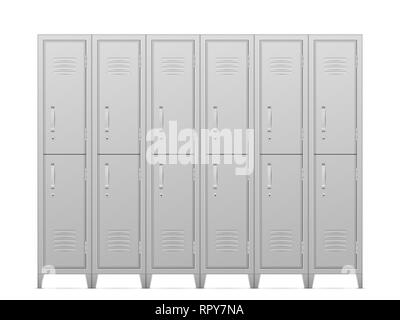 Armadietti di deposito su uno sfondo bianco. Illustrazione Vettoriale. Foto Stock