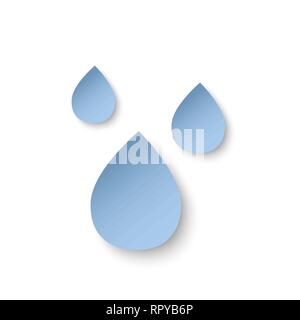 Vettore di taglio della carta di gocce d'acqua. Concetto di eco. Illustrazione Vettoriale