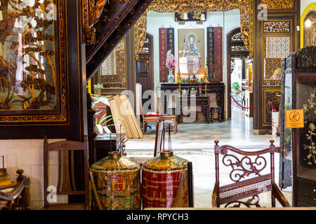 Baba Nyonya Heritage Museum, camera interna Melaka, Malaysia. Foto Stock