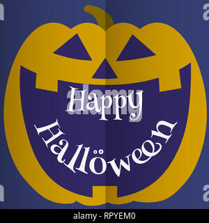 Jack o lantren sorriso con spazio per halloween Testo messaggio di saluto Foto Stock