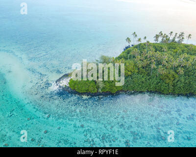 Una veduta aerea di Muri Lagoon a Rarotonga nelle Isole Cook Foto Stock