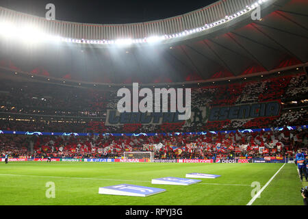 Madrid, Spagna. Xx Febbraio 2019. Calcio, Champions League 2018-19 atletico madrid - JUVENTUS 2-0 nell'immagine: Atletico Madrid tifosi Credit: Indipendente Agenzia fotografica/Alamy Live News Foto Stock