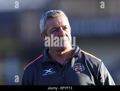 Trailfinders Sportivo, Londra, Regno Unito. Il 23 febbraio, 2019. Betfred Super League Rugby, London Broncos rispetto a Castleford Tigers; Castleford Tigers Coach Daryl Powell Credito: Azione Sport Plus/Alamy Live News Foto Stock