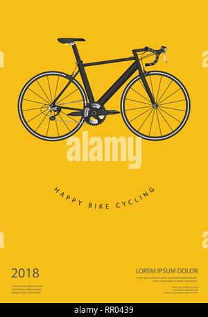 Escursioni in bicicletta Poster Template Design Illustrazione Vettoriale Illustrazione Vettoriale