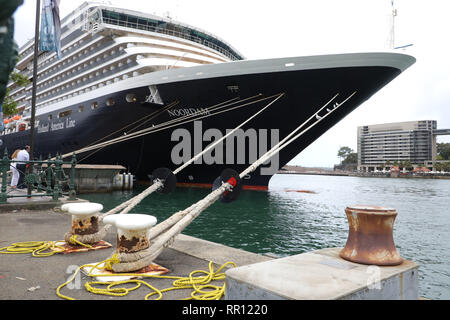 Holland America Line Noordam nave da crociera ormeggiata al Terminal Passeggeri Oltreoceano a Sydney in Australia Foto Stock