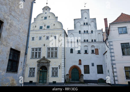 Le case più vecchie in Riga, Lettonia Foto Stock