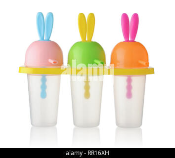 Forme di plastica per gelato isolati su whitebackground Foto Stock