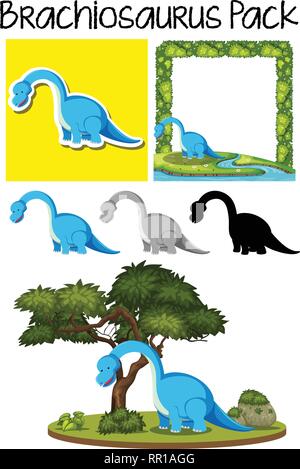 Un pacco di brachiosaurus illustrazione Illustrazione Vettoriale