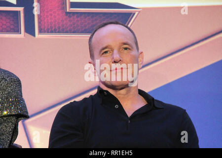 Clark Gregg 02/22/2019 "Captain Marvel " conferenza stampa tenutasi presso il Beverly Hilton di Beverly Hills, CA Foto di Izumi Hasegawa / HNW / PictureLux Foto Stock