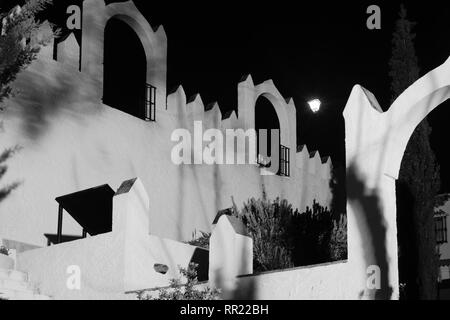 Bianco e Nero arte immagini del paesaggio della regione di Axarquia di Andalusia, Malaga, Spagna Foto Stock