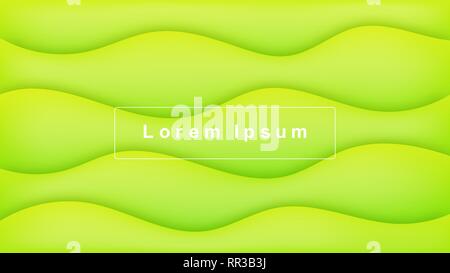 Ondulata forma astratta gradienti. Wave colorato 3D sfondo. Design alla moda Composizione per Flyer, Banner, rivista, Brochure, Sito Web, coperchio, Poster, Illustrazione Vettoriale