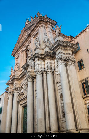 La chiesa di Santa Maria Assunta, noto come ho Gesuit, Venezia, capitale della regione del Veneto, un sito Patrimonio Mondiale dell'UNESCO, nordest d'Italia Foto Stock