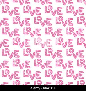 Amore seamless pattern. Happy Valentines Day greeting card. Illustrazione Vettoriale
