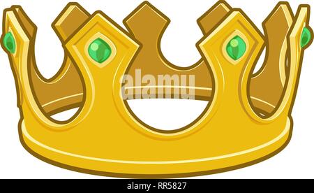 Oro Cartoon Kings Crown Illustrazione Vettoriale