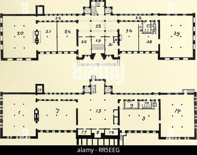 . Abhandlungen und Berichte des Koniglichen Zoologischen und Anthropologisch-Ethnographischen Musei zur Dresda.. l. Magazzino 42 Geschichte (17 x 21 m), 43 corri- dor, 44 Philosophie (15 x 20), 48 Grosser Lesesaal (18x21), 49 ge- bundene periodica (8x15), 50 Allegato zu Kunst und Literatur (9 x 10), 51 Kunst und Literatur (17 x 21), 52 Frauenabort, 55 Schacht. Parterre 20,2iMedicin, corridoio 22, 24 Museum (10 x 16 m), 25 Halle, 29 Vestibüle, 30 guardaroba (7 x 10), 31 Bureau (7 x 10), 32 Sicherheitsgewölbe, 34 Directionsrath (10 x 15), 36, 37 Kammern, 38 Oberbibliothekar, 39 Catalogabtheilung Soute Foto Stock