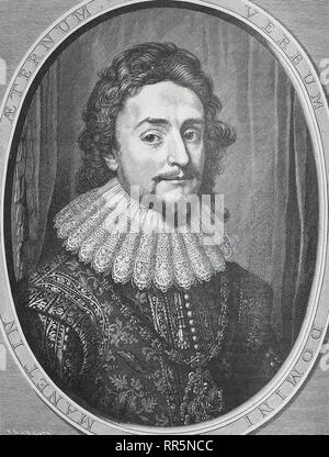 Elettore Federico V del Palatinato. Incisione medievale. Foto Stock