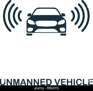Veicolo senza equipaggio icona. Premio di design di stile della tecnologia del futuro raccolta di icone. Pixel perfetto veicolo senza equipaggio icona per web design, applicazioni Illustrazione Vettoriale