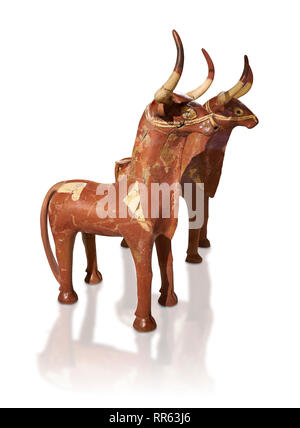 Terra cotta rituale bull pentole, probabilmente di Hurri & Serri, i tori di Teshup il dio delle tempeste. prodotto come coppie differisce solo nella direzione della loro Foto Stock
