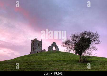 Burrow Mump, Burrowbridge, Somerset, Inghilterra, Regno Unito Foto Stock