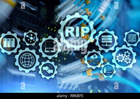 RIP Routing Information Protocol. Reti Tecnologiche cocept. Foto Stock