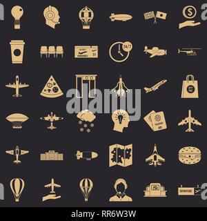 Aeromobile set di icone, stile semplice Illustrazione Vettoriale