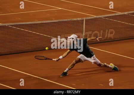 Rio de Janeiro, Brasile, 23 febbraio 2019. Pablo Cuevas (URU) nella semifinale del Rio Open 2019 ATP 500. Foto Stock