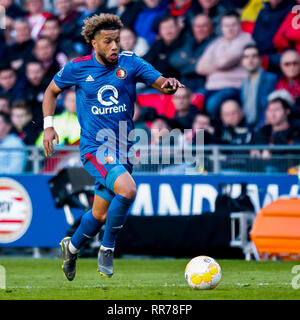 Eindhoven, Paesi Bassi. 24 Febbraio, 2019. EINDHOVEN, PSV - Feyenoord 1-1, 24-02-2019, calcio Eredivisie olandese Stagione 2018 - 2019, PSV Philips Stadium, Feyenoord player Tonny Vilhena Credito: Pro scatti/Alamy Live News Foto Stock