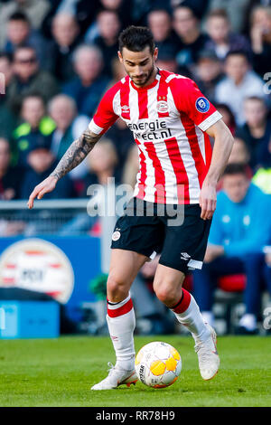 Eindhoven, Paesi Bassi. 24 Febbraio, 2019. EINDHOVEN, PSV - Feyenoord 1-1, 24-02-2019, calcio Eredivisie olandese Stagione 2018 - 2019, PSV Philips Stadium, PSV player Gaston Pereiro Credito: Pro scatti/Alamy Live News Foto Stock