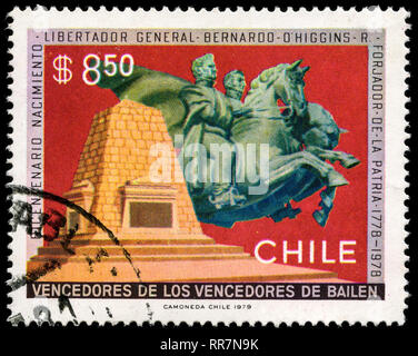 Francobollo dal Cile per il duecentesimo compleanno del General Bernardo O'Higgins serie emesse nel 1979