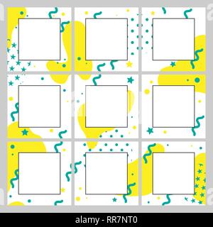 Vector infinite modello modificabile per le reti sociali. Design sfondi quadrati per i social media. Illustrazione Vettoriale
