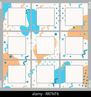 Vector infinite modello modificabile per le reti sociali. Design sfondi quadrati per i social media. Illustrazione Vettoriale