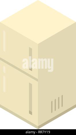 Garage frigo icona, stile isometrico Illustrazione Vettoriale