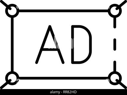 Corda banner di icona di stile di contorno Illustrazione Vettoriale