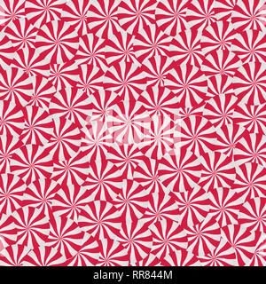 Crema di menta piperita caramelle sfondo. Spirale di colore rosso e bianco forma ripetuta. Negozio di dolci design. Illustrazione Vettoriale. Illustrazione Vettoriale