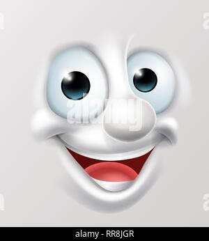 Happy Cartoon faccia Emoticon Illustrazione Vettoriale