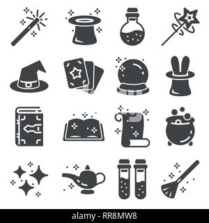 Semplice insieme di magia relative icone vettoriali per il vostro design Illustrazione Vettoriale