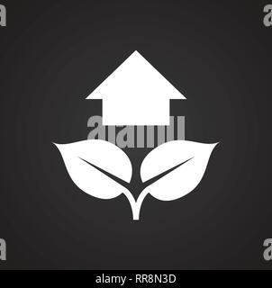 Icona di crescere su sfondo nero per grafica e web design, moderno vettore semplice segno. Concetto di Internet. Il simbolo alla moda per il design del sito web o del pulsante Illustrazione Vettoriale