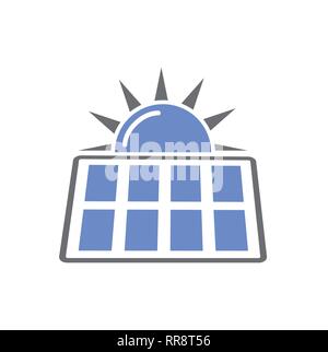 Batteria solare icona sullo sfondo bianco per grafica e web design, moderno vettore semplice segno. Concetto di Internet. Il simbolo alla moda per il design del sito web o del pulsante mobile app. Illustrazione Vettoriale