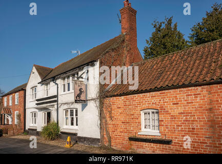 Il Black Horse Inn on Moat Lane Old Bolingbroke. Lincolnshire. Foto Stock