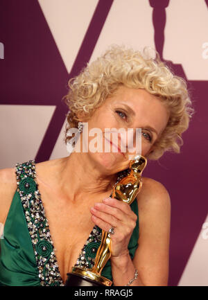 HOLLYWOOD, CALIFORNIA - 24 febbraio: Patricia Dehaney, all'annuale 91Academy Awards Press Room a Hollywood e Highland il 24 febbraio 2019 a Hollywood, California..Credit: Faye Sadou/MediaPunch Foto Stock